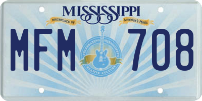 MS license plate MFM708