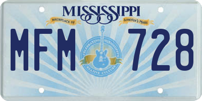 MS license plate MFM728