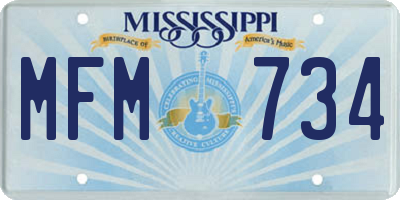 MS license plate MFM734