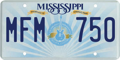 MS license plate MFM750