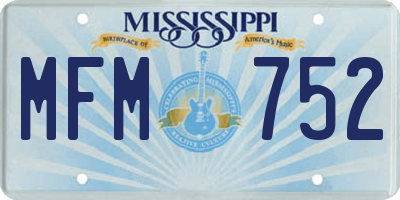 MS license plate MFM752