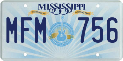 MS license plate MFM756
