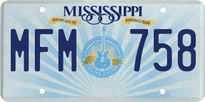 MS license plate MFM758