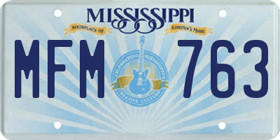 MS license plate MFM763