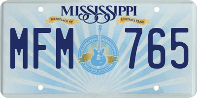 MS license plate MFM765