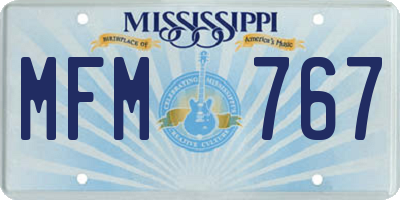 MS license plate MFM767
