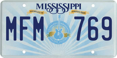 MS license plate MFM769