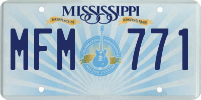 MS license plate MFM771