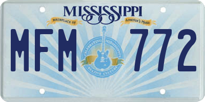 MS license plate MFM772