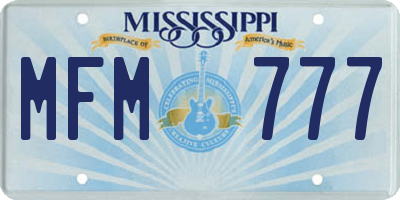 MS license plate MFM777