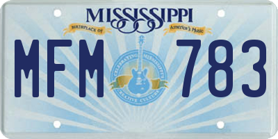 MS license plate MFM783
