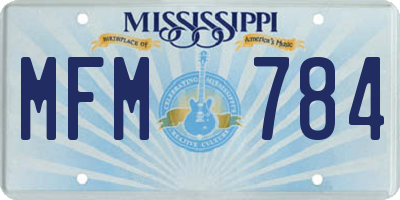 MS license plate MFM784