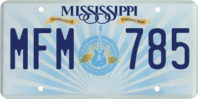 MS license plate MFM785