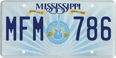 MS license plate MFM786