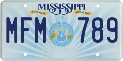 MS license plate MFM789