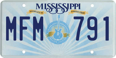 MS license plate MFM791