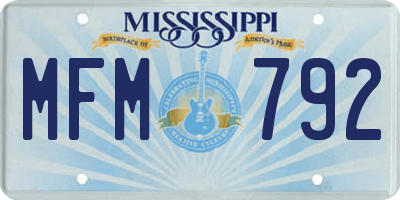 MS license plate MFM792