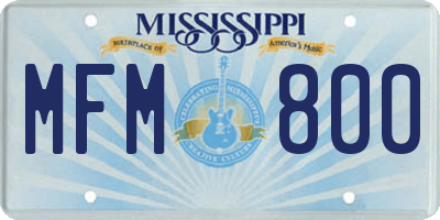 MS license plate MFM800