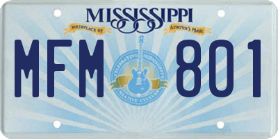 MS license plate MFM801