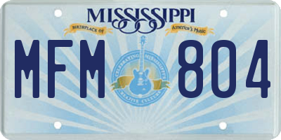 MS license plate MFM804