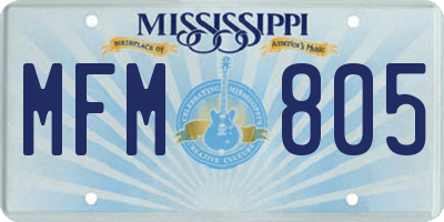 MS license plate MFM805