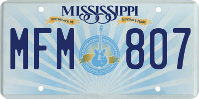MS license plate MFM807