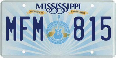 MS license plate MFM815