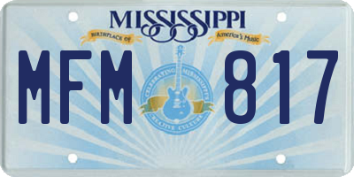 MS license plate MFM817