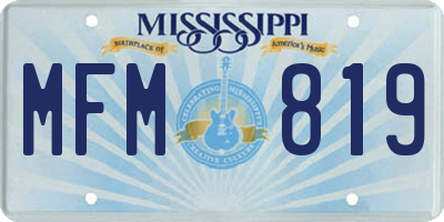 MS license plate MFM819