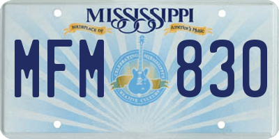 MS license plate MFM830
