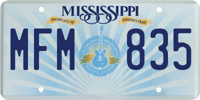 MS license plate MFM835