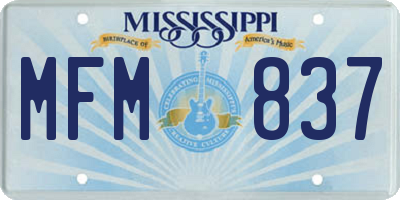 MS license plate MFM837