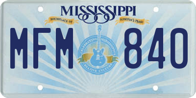 MS license plate MFM840