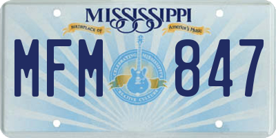 MS license plate MFM847