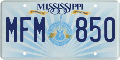 MS license plate MFM850