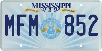 MS license plate MFM852