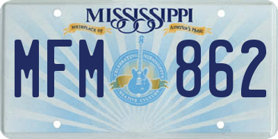 MS license plate MFM862