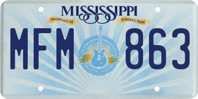 MS license plate MFM863