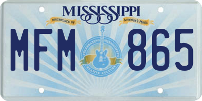 MS license plate MFM865