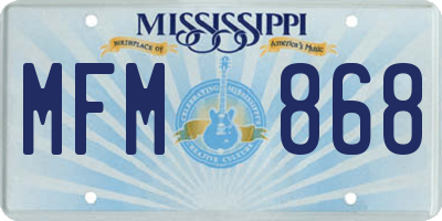 MS license plate MFM868