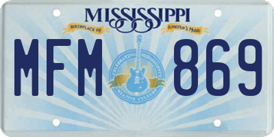 MS license plate MFM869