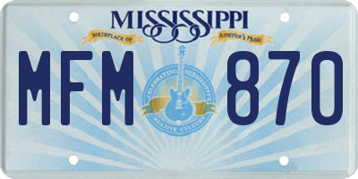 MS license plate MFM870