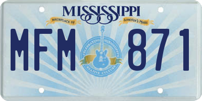 MS license plate MFM871