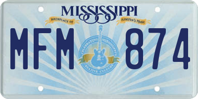 MS license plate MFM874