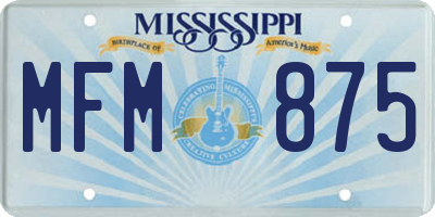 MS license plate MFM875