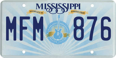 MS license plate MFM876