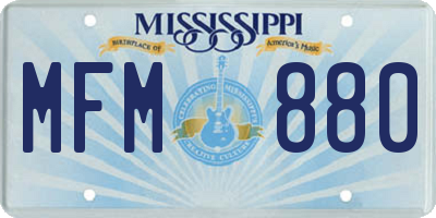 MS license plate MFM880