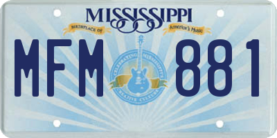 MS license plate MFM881