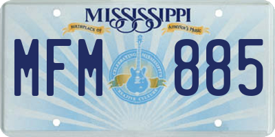 MS license plate MFM885