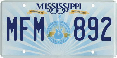 MS license plate MFM892